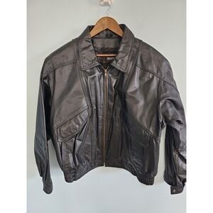 Byrnes and Baker Leather Aviator Style Bomber Jacket Xl